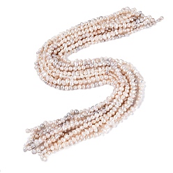 (52) Непрозрачная лаванда Нити из натурального культивированного пресноводного жемчуга, двух сторон полированной, разноцветные, 3.5~5.5x4~10x2~6 мм, отверстие : 0.6~0.7 мм, около 75~96 шт / нитка, 15.35~15.75 дюйм (39~40 см)