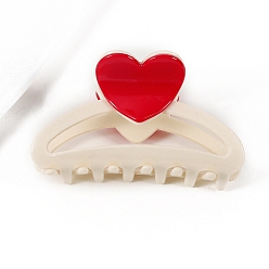 Красный Заколки для волос из пвх, с сердцем, аксессуары для волос для женщин и девочек, красные, 89 мм
