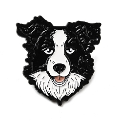 Черный Булавки с эмалью для собак, булавки для лацканов из сплава для одежды рюкзака, чёрные, 29x28.5 мм