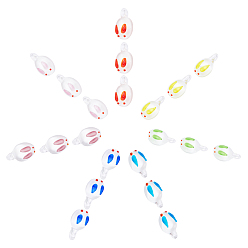 Mixed Color Handmade Lampwork Pendants, Rabbit, Mixed Color, 20~22.5x11~12.5x7.5~9mm, Hole: 1.5~3mm, 7 colors, 3pcs/color, 21pcs/box