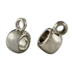 Платина Трубчатые поручни в тибетском стиле, петля под залог, бейлы, без кадмия и без свинца, чашка, платина, Размер : длиной около 9 мм , шириной 6 мм , толщиной 4 мм , отверстие : 1.5 мм, внутренний диаметр: 3 мм