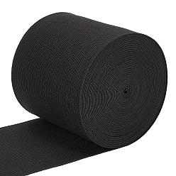 Black Flat Elastic Rubber Band, Webbing Garment Sewing Accessories, Black, 90mm, 8m/set