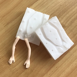 Белый Diy силиконовая форма для тела куклы, для помадки, изготовление полимерной глины, эпоксидная смола, изготовление кукол, рука, белые, 58x44x13 мм