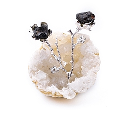 Турмалин Натуральный цветок турмалина с украшениями из натурального агатового жеода, фигурка для украшения дома, энергетический камень рейки для исцеления, 50~80 мм