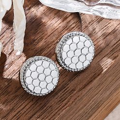 Платинированный Латунь серьги, плоско-круглые, Реальная платина, 10 мм