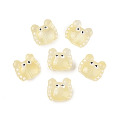 Лимонный шифон Прозрачные стеклянные бусины, бусины ручной работы, краб, лимонный шифон, 12.5x14x7 мм, отверстие : 1 мм
