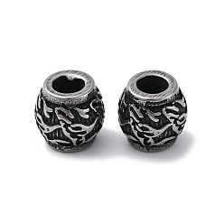 Античное Серебро 304 из нержавеющей стали бусы, рондель, античное серебро, 9.8x9.2 мм, отверстие : 4.5 мм