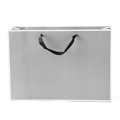 Серебро Прямоугольные бумажные пакеты, с ручками, для подарочных пакетов и сумок, серебряные, 28x40x0.6 см