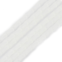 Белый Нить из непрозрачных стеклянных бусин, бамбуковую палку, белые, 12x6 мм, отверстие : 1.2 мм, около 66 шт / нитка, 31.50'' (80 см)