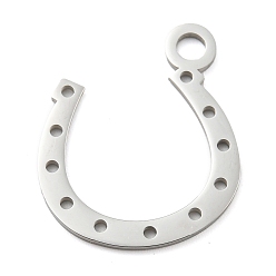 Другие Не тускнеющие 304 подвески из нержавеющей стали, лазерная резка, цвет нержавеющей стали, подкова, 25x21.5x1 мм, отверстие : 3 мм