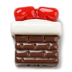 Box Кабошоны из непрозрачной рождественской смолы, мультяшные кабошоны, коробка, 12x10x6 мм