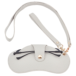 Светло-серый Футляры для очков из искусственной кожи, с ремешком и поворотными застежками из сплава, для очков, солнцезащитные очки протектор, многофункциональная сумка для хранения, светло-серый, 625 мм