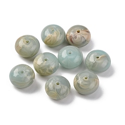 Темный Морско-зеленый Акриловые бусины, имитация бусины шоушан, плоско-круглые, темно-зеленый, 12x7.5 мм, отверстие : 1.6 мм, о: 704 шт / 500 г