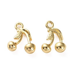 Золотой Латунь прелести, форма вишни, золотые, 14.5x10x4.5 мм, отверстие : 1.6 мм