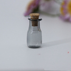 Гейнсборо Миниатюрные стеклянные бутылки, с пробками, пустые бутылки желаний, для аксессуаров для кукольного домика, изготовление ювелирных изделий, светло-серые, 12x20 мм