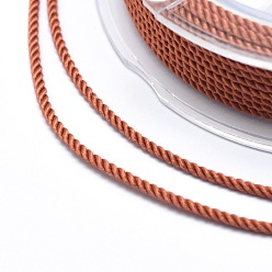 Chocolate Nylon Threads, Milan Cords/Twisted Cords, Chocolate, 1mm, about 16.4 yards(15m)/roll