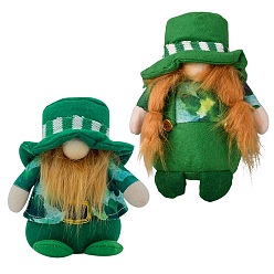 Зеленый 2шт 2 стиль день святого патрика тканевый гном безликая кукла, украшения для домашней вечеринки, зелёные, 190x125x80 мм, 1 шт / стиль