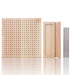 Мокасин Квадратная деревянная блокировочная доска для вязания крючком своими руками, с железными колышками, мокасин, 20x20 см