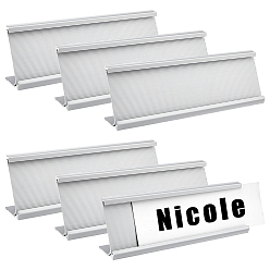 Платина Держатель таблички с названием стола из алюминиевого сплава, прямоугольные, платина, 180x31x53 мм