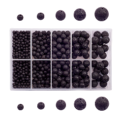 Лавовый камень 5 круглые бусины в стиле натуральной лавы, 4 мм / 6 мм / 8 мм / 10 мм / 12 мм, отверстие : 1 мм