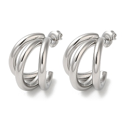 Нержавеющая Сталь Цвет Не тускнеют 304 серьги-гвоздики из нержавеющей стали, сплит серьги, серьги-кольца, цвет нержавеющей стали, 20x17 мм