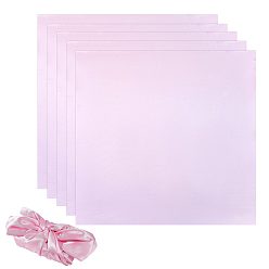 Pink Square Polyester Furoshiki Wrapping Cloth for Gift Box, Pink, 700x700x0.1mm