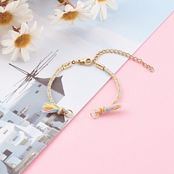 Colorful Cotton Thread Bracelet Making, with 304 Stainless Steel Lobster Claw Clasps, Golden, Colorful, 5-1/2 inch(13.9cm)