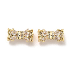 Прозрачный Латунные микро проложить кубического циркония бусы, без кадмия, без никеля и без свинца, реальный 18 k позолоченный, прозрачные, 16x8 мм, отверстие : 1.6 мм