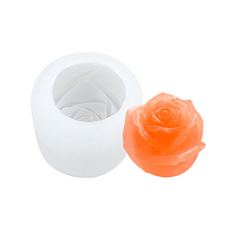 Белый Силиконовые формы для свечей своими руками в форме цветка розы, для изготовления ароматических свечей, белые, 6.1x5.1 см
