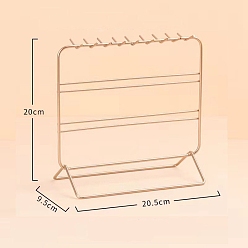 Rose Gold Rectangle Iron Jewelry Display Tower Stands, Jewelry Organizer Holder for Earrings, Bracelet, Necklace Storage, Rose Gold, 20.5x9.5x20cm