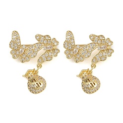 Золотой Значки на лацкан из латуни с микропаве из прозрачного кубического циркония, бабочка и знак доллара, долговечный, без кадмия и без свинца, стойки покрытие, золотые, 31x25 мм