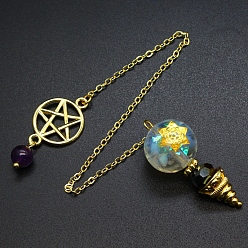 Опал Синтетические опалитовые маятники для засева большие подвески, неокрашенными, с позолоченными металлическими находками, конус очарование, 220 мм