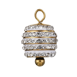 Золотой 304 из нержавеющей стали Кристалл Rhinestone подвески, колокол, золотые, 16x11 мм, отверстие : 2 мм