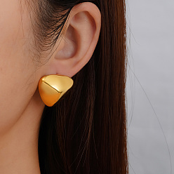 Золотой Элегантные 304 треугольные серьги-гвоздики из нержавеющей стали, золотые, 23.24x23.2 мм