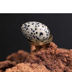 Далматинских Джаспер Натуральные далматинские яшмовые фигурки в виде яиц, статуэтки для украшения рабочего стола в домашнем офисе, 30x20 мм