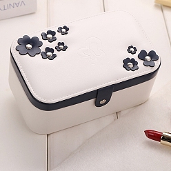 Желтая Старая Ткань  Прямоугольные ящики для хранения ювелирных изделий из искусственной кожи, Портативный дорожный футляр для цветов с застежкой-застежкой, для держателя кольца для серег, подарок для женщин, старое кружево, 18x11x8 см