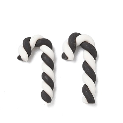 Черный Рождественские бусины из полимерной глины ручной работы, шоколадная конфета, без отверстия , чёрные, 20~25x8.5~9.5x3 мм