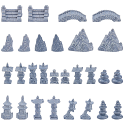 Mixed Shapes 28Pcs 14 Styles Resin Display Decoration, Micro Landscape Scene Ornaments, Mixed Shapes, 12~42x13~47.5x12.5~42mm, 2pcs/style