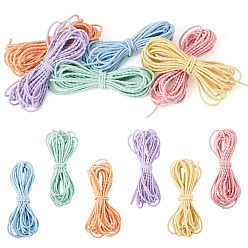 Mixed Color 30M 6 Colors Polyester Elastic Cords, Round, Mixed Color, 2.5mm, about 5.47 yards(5m)/color