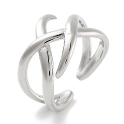 Платина Змеиная стойка покрытие латунь открытые манжеты кольца, широкие кольца для женщин, долговечный, без свинца и без кадмия, платина, 14 мм, регулируемый