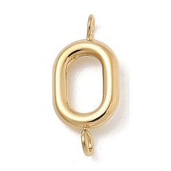 Letter O 304 подвески-соединители из нержавеющей стали, реальный 14 k позолоченный, Письмо O, 12x6x2 мм, отверстие : 1.2 мм