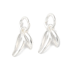 Серебро Долговечные латунные чары, с прыжковых колец, лист, серебряные, 11.8x6.6x1.8 мм, отверстие : 3.8 мм