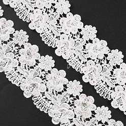 Blume Polyesterband, Blumenmuster, mit Imitationsperlen und Kristall-Strass, für Bekleidungszubehör, Blumenmuster, 3-1/8 Zoll (80 mm)