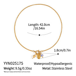 Shell Shape Европейский стиль 304 ожерелья с подвесками из нержавеющей стали, реальный 18 k позолоченный, формы раковины, 16.54 дюйм (42 см)