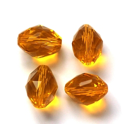 Оранжевый Имитация Австрийские кристаллические шарики, класс AAA, граненые, овальные, оранжевые, 8x6 мм, отверстие : 0.7~0.9 мм