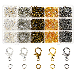 (52) Непрозрачная лаванда Карабин-лобстер из цинкового сплава, застежки на спусковой крючок, с латунными открытыми скачками, разноцветные, 12x6 мм, отверстие : 1.2 мм