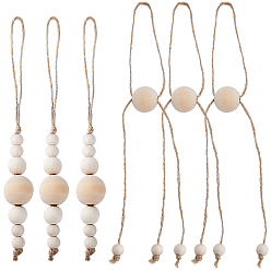 Цвет Древесины 2 наборы 2 стильные кольца для салфеток из пеньковой веревки, украшение для салфетницы с деревянными бусинами, аксессуары для обеденного стола в ресторане, деревесиные, 165~170 мм, 1 набор / стиль