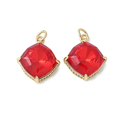 Настоящее золото 18K Латунные микро проложить кубического циркония подвески, со стеклом, ромб прелести, стойки покрытие, долговечный, без кадмия и без свинца, с целью перехода в кольце, реальный 18 k позолоченный, 18x15.5x7.5 мм, отверстие : 3.5 мм