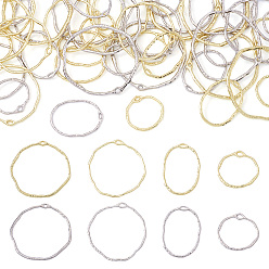 Нержавеющая Сталь Цвет Подвесные подвески из сплава, для diy уф смолы, эпоксидная смола, Прессованные цветочные украшения, разнообразные, цвет нержавеющей стали, 48 шт / коробка