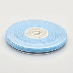 Светло-Голубой Полиэстер бархат лента для упаковки подарка и украшения празднества, Небесно-голубой, 1/4 дюйм (7 мм), о 70yards / рулон (64 м / рулон)